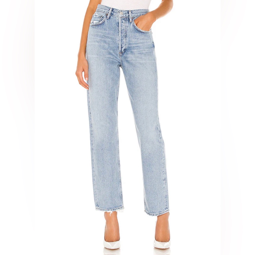 Agolde 90’s Pinch Waist Jeans - Snapshot - Straight Leg Light Wash Jeans